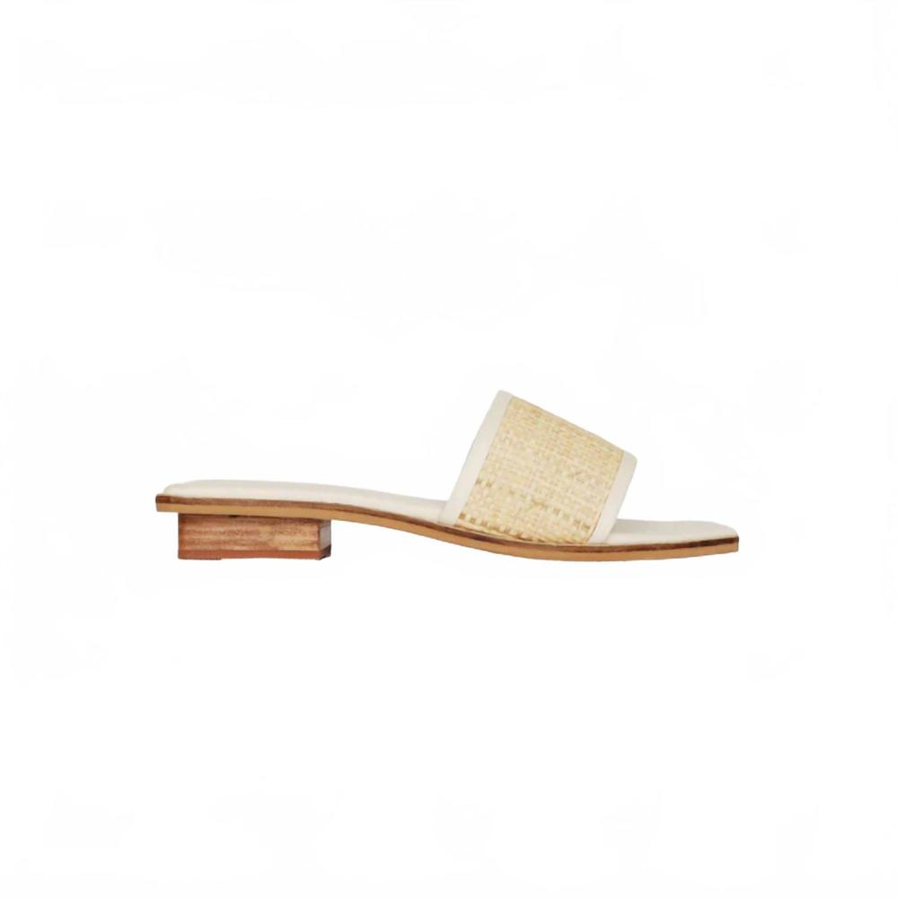 NEW BEMBIEN women's ona slide sandal in cream raffia
